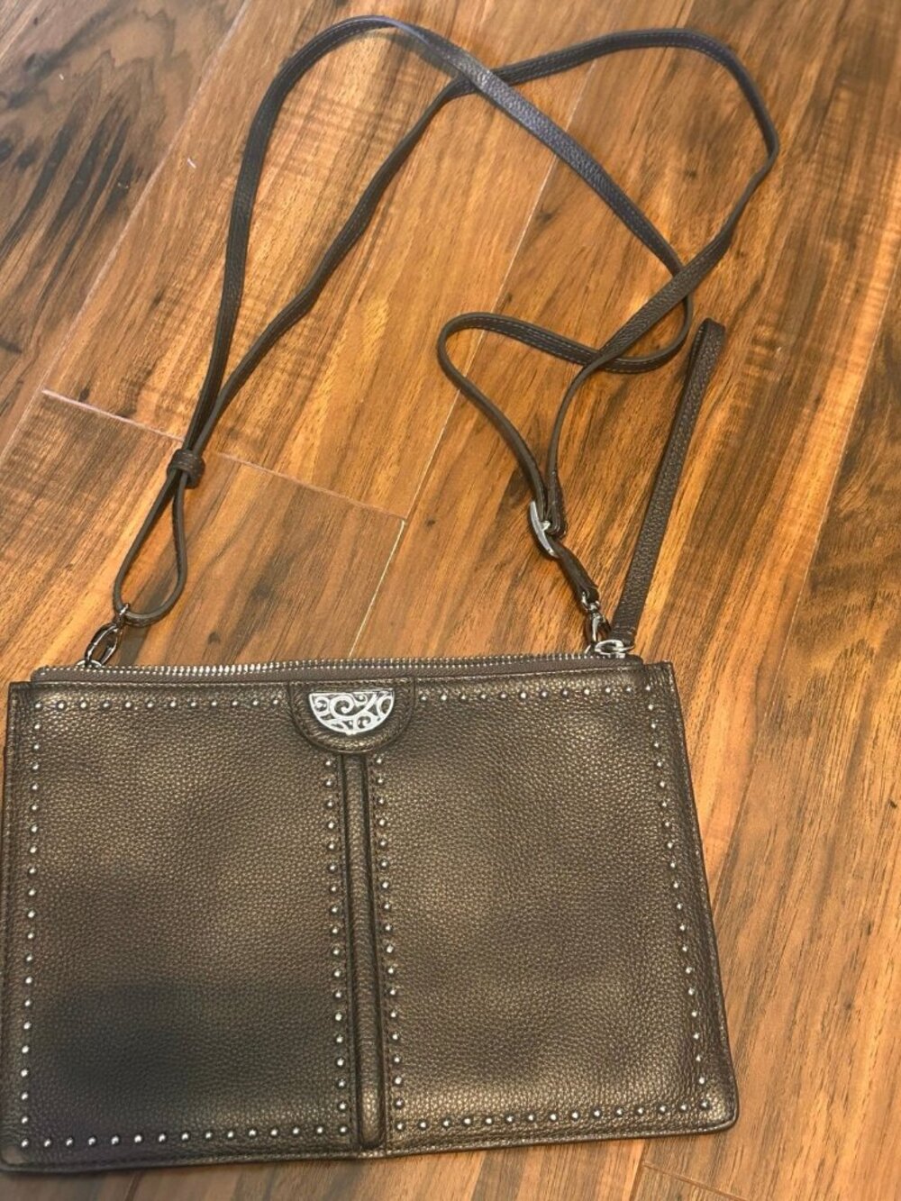 Brighton Pretty Tough flat wristlet crossbody pouch with card organizer inside